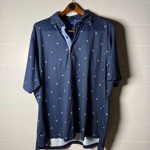 Fairway & Greene Men's Polo with Golf cart Design Navy XXL